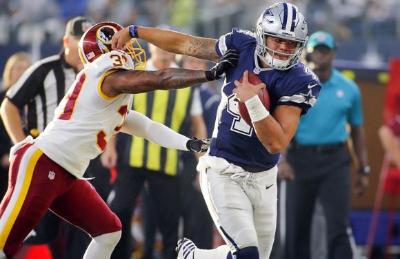 Prescott shakes off injury as the Cowboys defeated the Redskins
